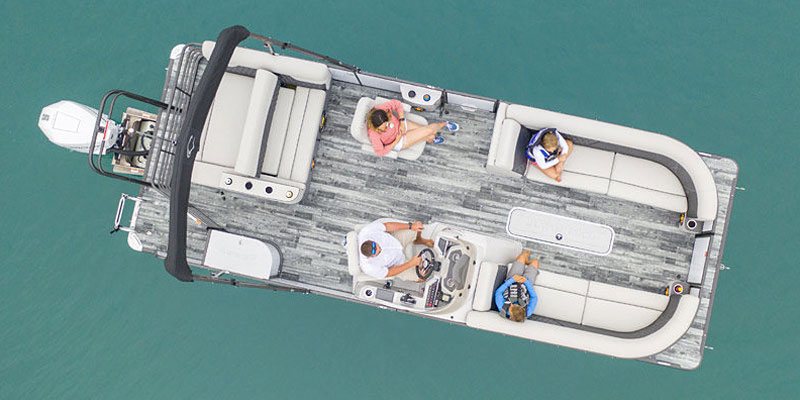 arial view of the patio boat